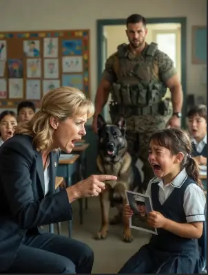 APOLOGIZE TO MY DAUGHTER—RIGHT NOW.” A Teacher Called Her Dad “Just a Marine,” Then the Marine and His K9 Walked Into the School