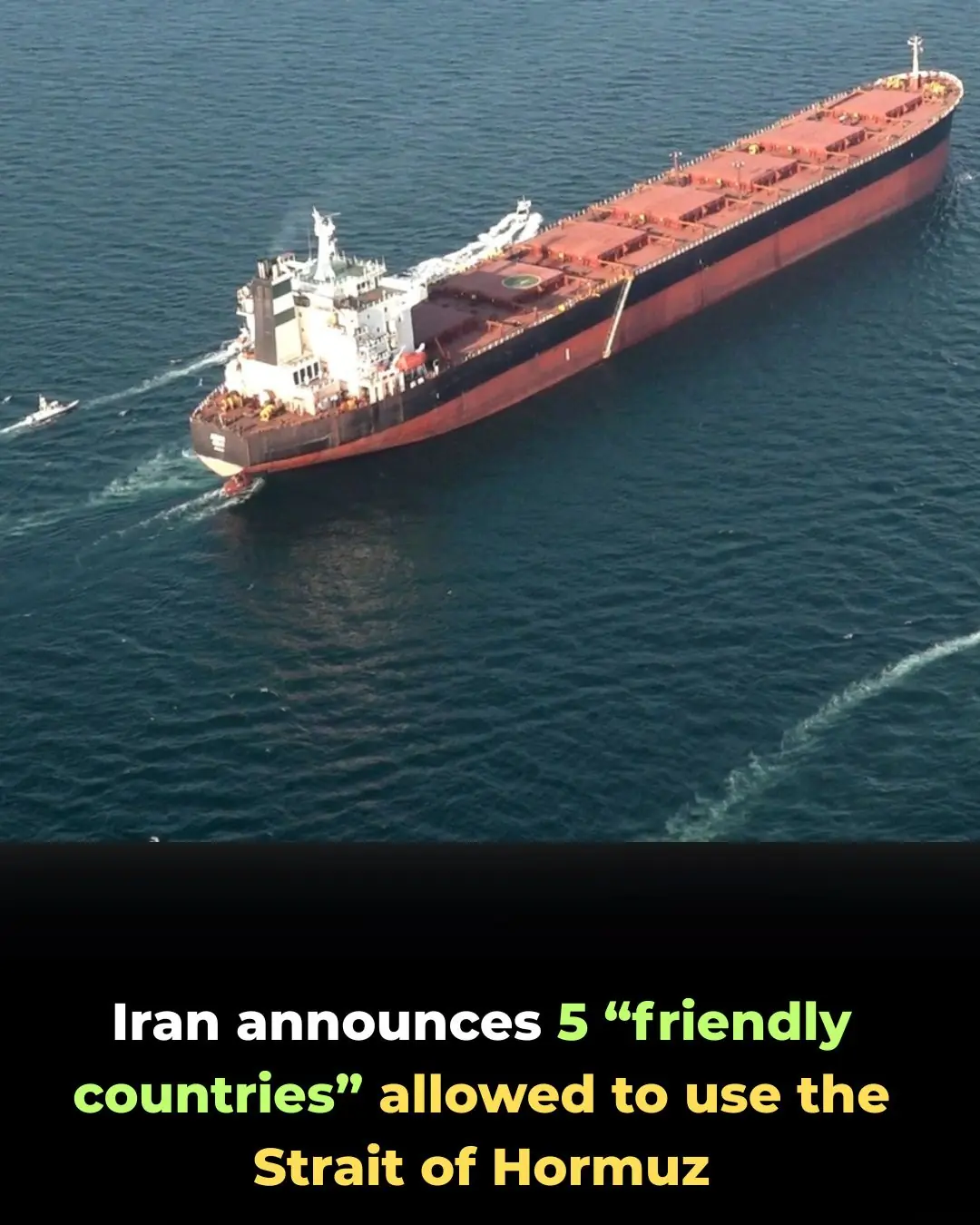 Iran Names 5 "Friendly" Nations Granted Safe Passage Through Strait of Hormuz