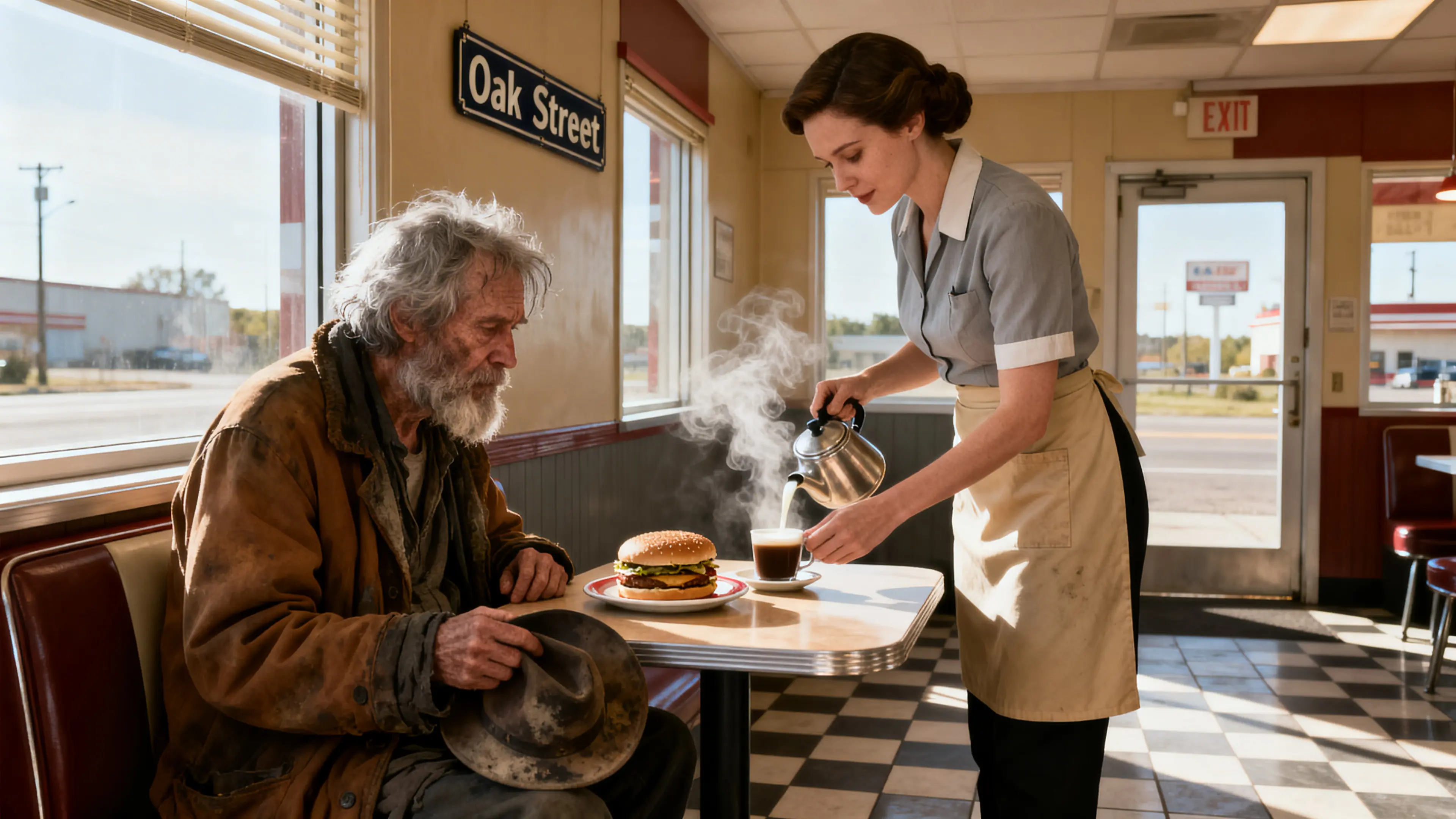 A Waitress Fed A Beggar – And Witnessed A Miracle Moments Later