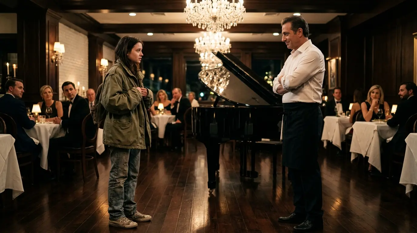 Street Girl Asked to Play Piano for Food — Minutes Later She Made the Whole Restaurant Cry