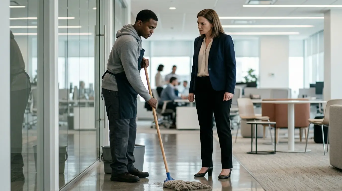 They Mocked the Black Janitor in the Lobby — Then He Revealed He...