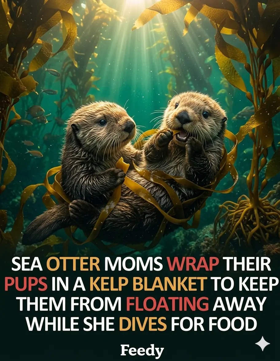 Sea Otter Mothers and Their Ingenious Way of Protecting Pups in the Ocean