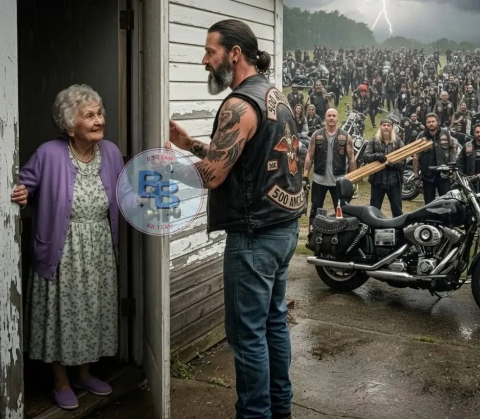 Elderly Woman Invited Stranded Biker Inside During Storm — What 500 Angels Did to Her House