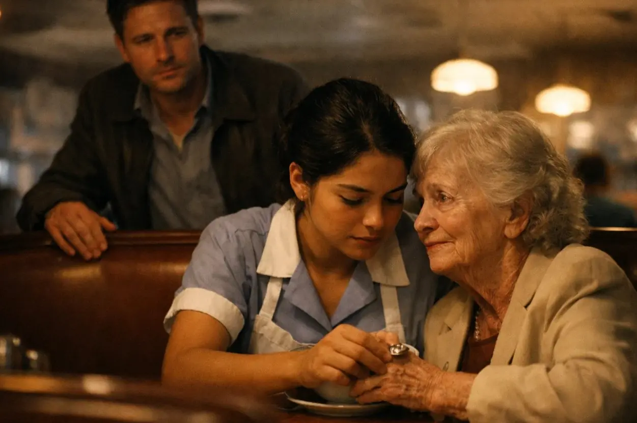 She stopped to help a stranger eat — and found out they were family