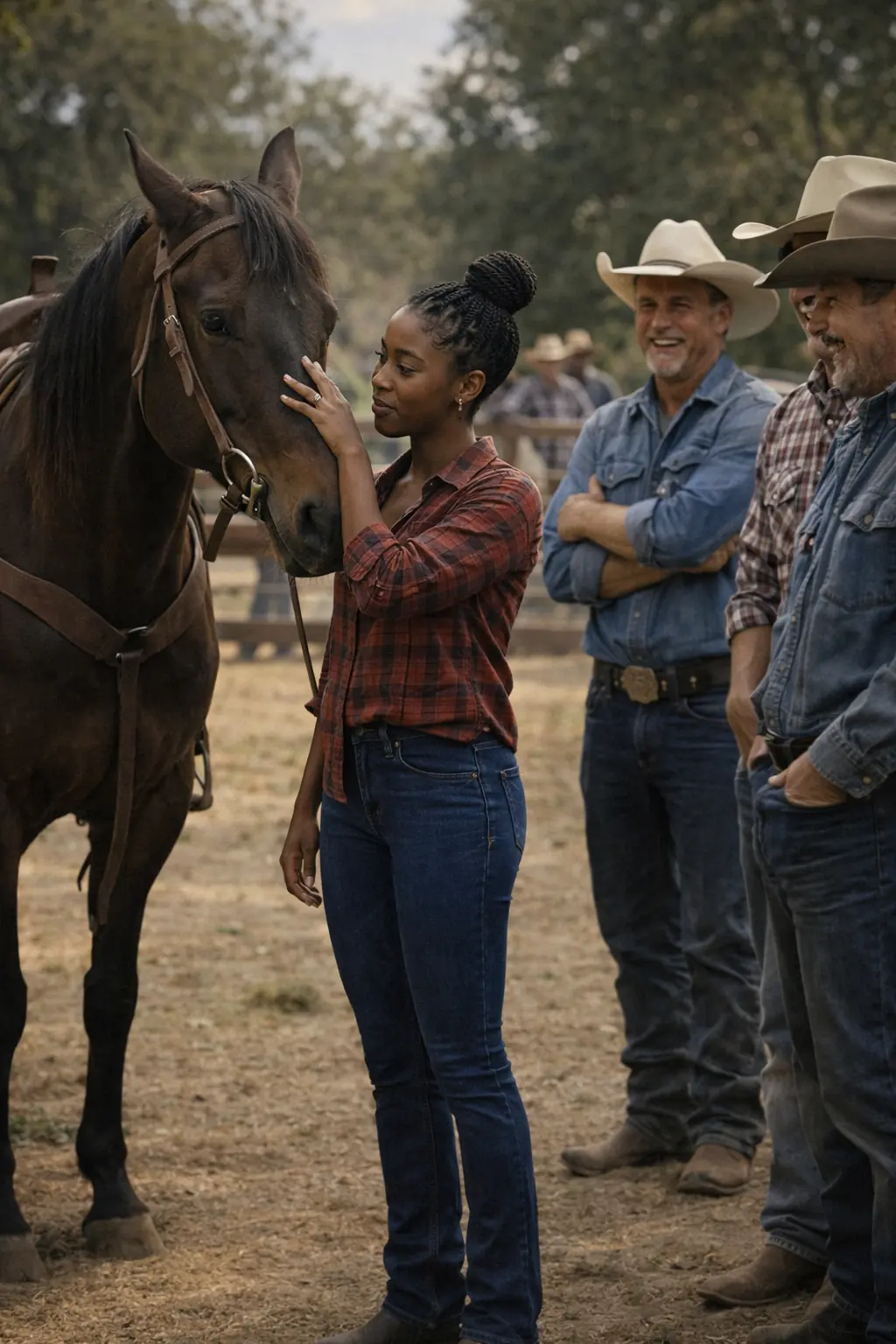 They laughed when I said I could tame the farm’s horse… until I climbed the riding hill and descended toward the crowd in complete silence.
