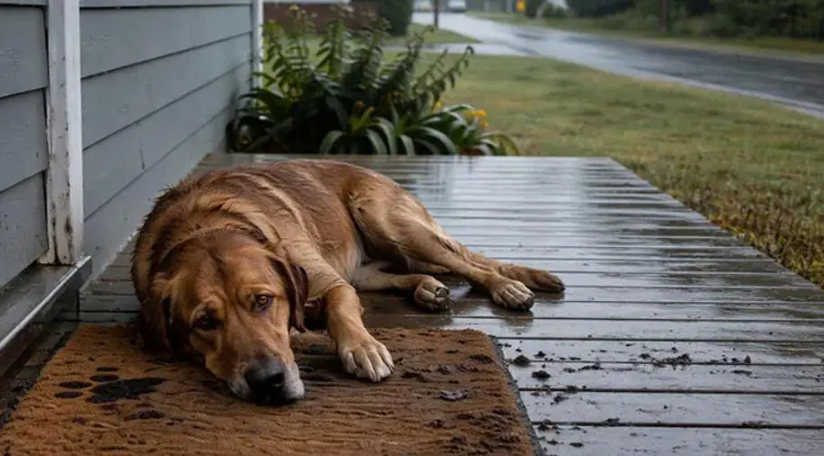 Years ago, the old dog had disappeared. And suddenly, he reappeared in front of the house. David had never stopped praying, unaware that the animal had traveled an unimaginable distance to find his way back.