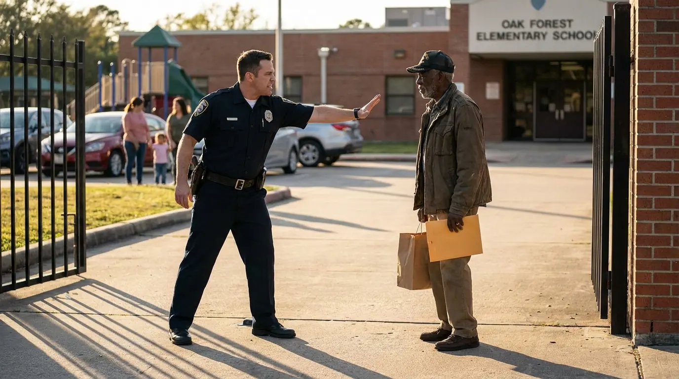 Security Guard Stopped a Veteran at the School Gate — Moments Later He Realized Who He Was Speaking