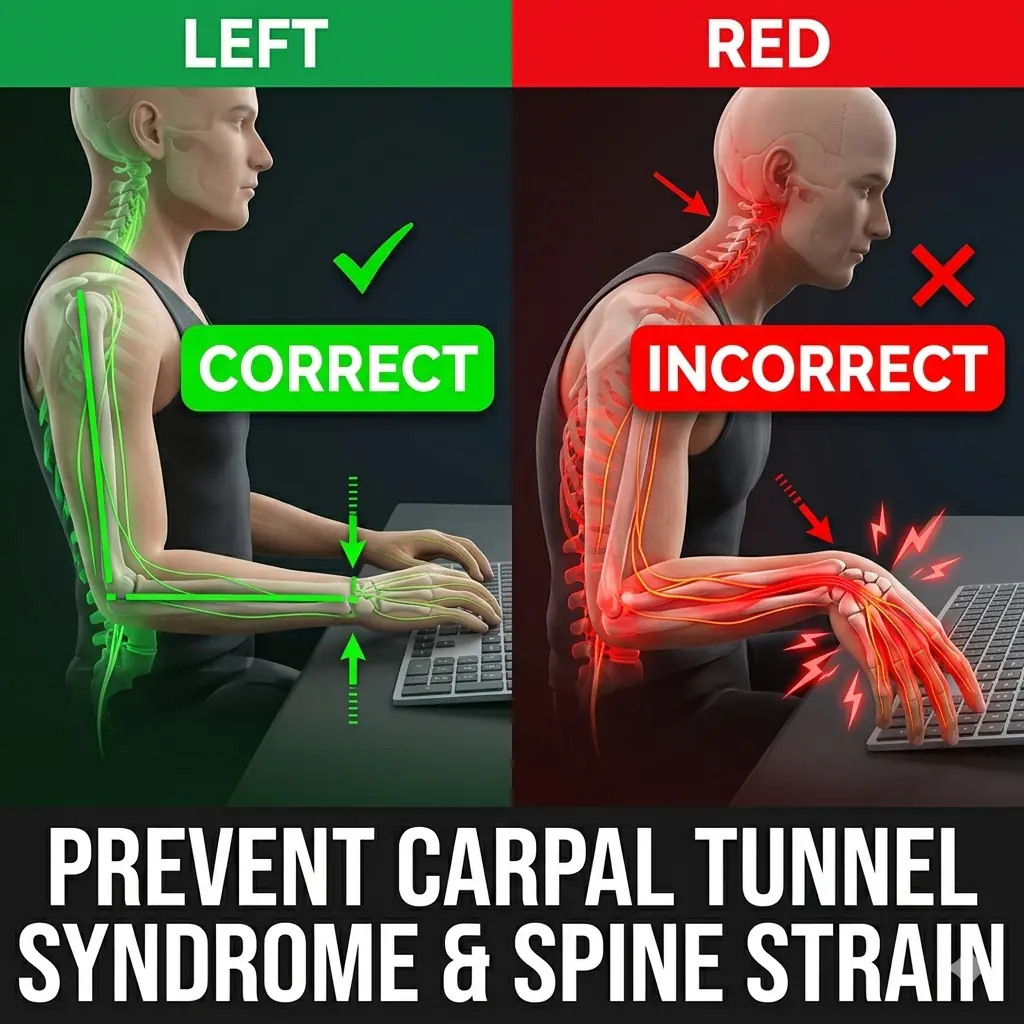 Correct vs Wrong Sitting Posture: How Poor Wrist Position Can Damage Your Nerves