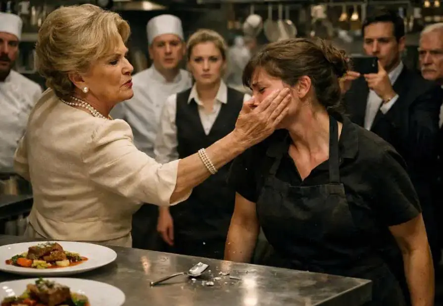 She Slapped a Single Mom Over a Wedding Dish in a Luxury Club — Then a Powerful Man Walked In and Everything CHANGED