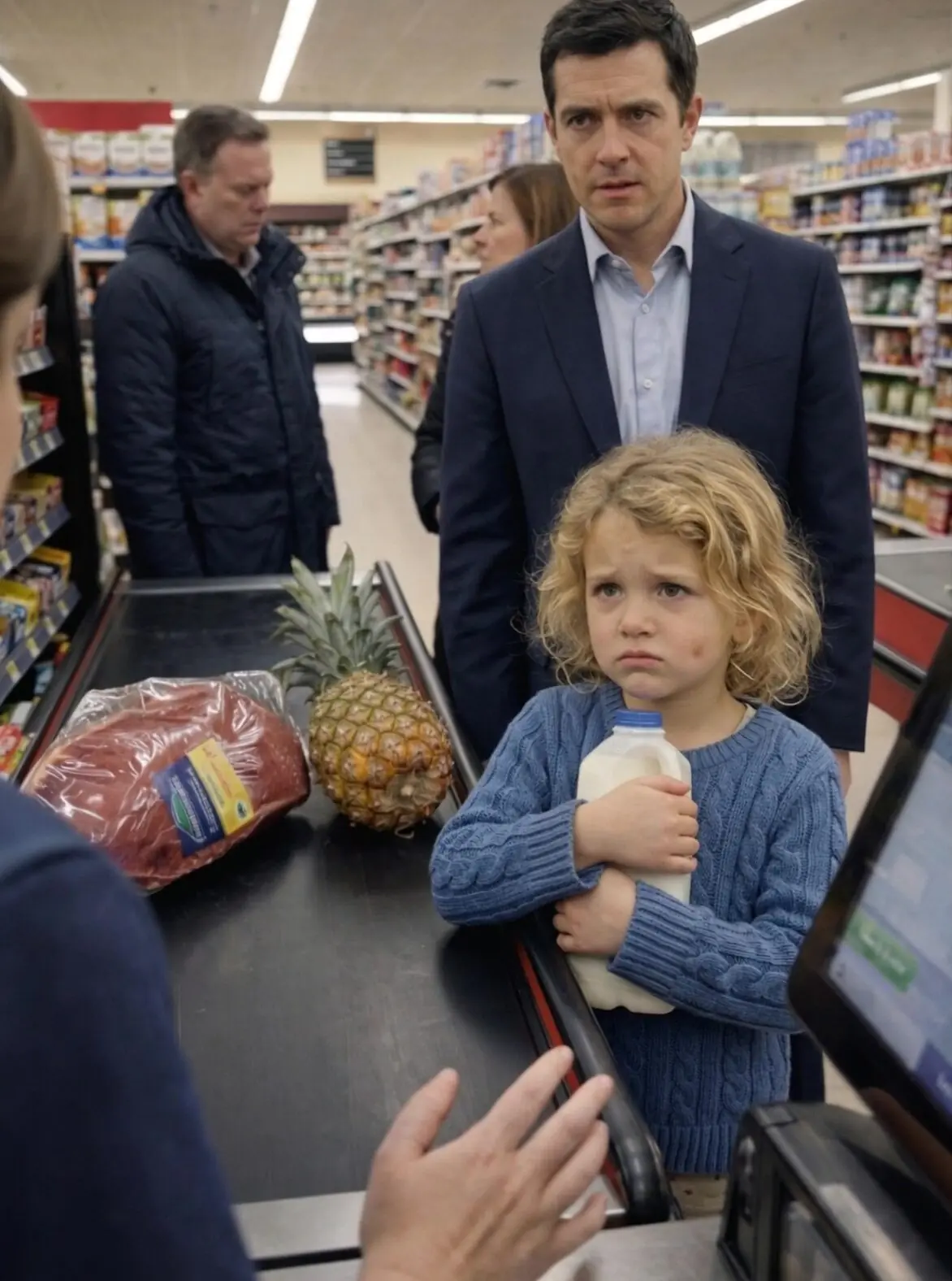 I Paid for a Little Girl’s Groceries—The Next Day, a Wealthy Stranger Knocked on My Door with Security