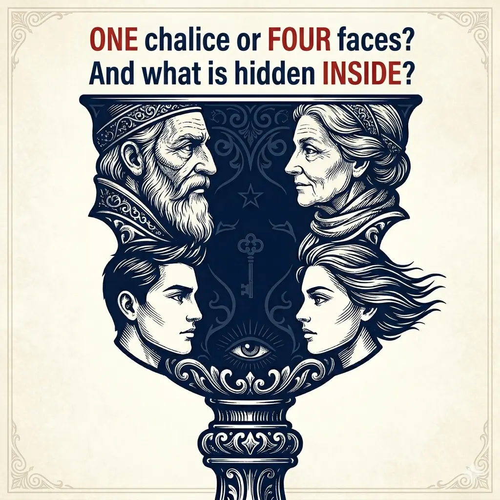 Decoding the Chalice Illusion: One Vessel, Four Faces, and Three Secrets
