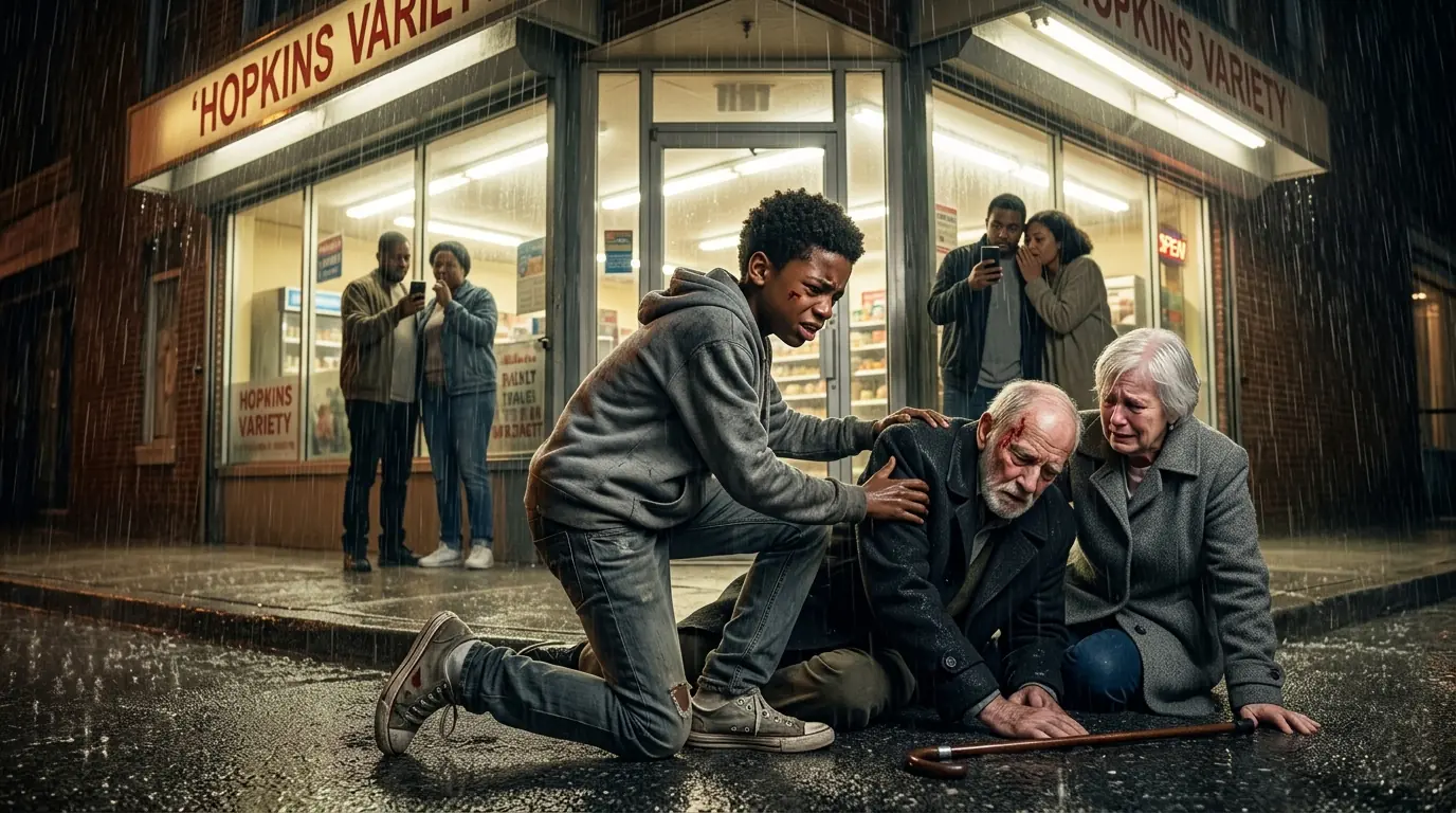 Black Boy Broke His Arm to Save an Elderly Couple — Their Son in a Suit Knelt, Said Three Words...