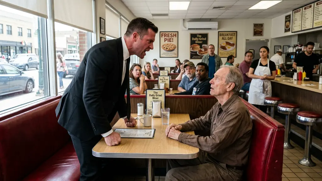A Waitress Defended The Old Man From The Billionaire – The Billionaire  Smiled And Said, "Finally, Something Real Is Happening."