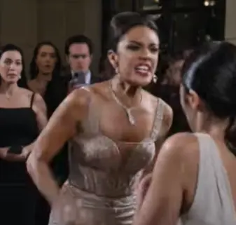 Part 2: The entire hotel lobby froze the second the champagne hit her face.