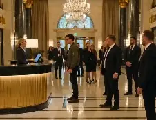 Part 2 : The lobby is dead silent . The man wipes his face slowly. No rush. No fear…