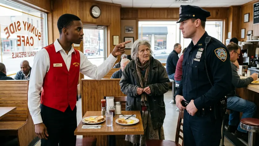 A Store Employee Protects A Homeless Elderly Woman From The Police—The Next Day, A Luxury Car Appears In Front Of The Store.