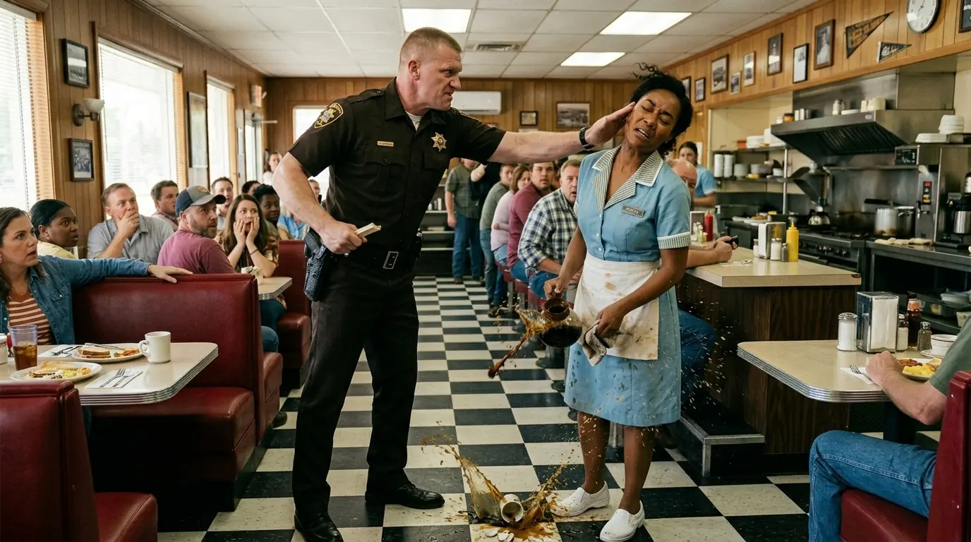 Cop Slaps Black Waitress For "Slow Service" — Unaware Her Husband Is A Navy Seal