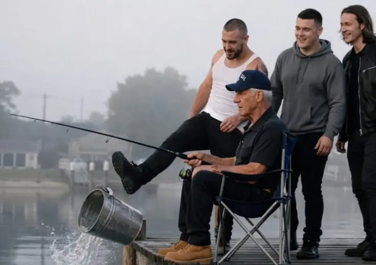 An Elderly Man Sat Calmly on a Bench