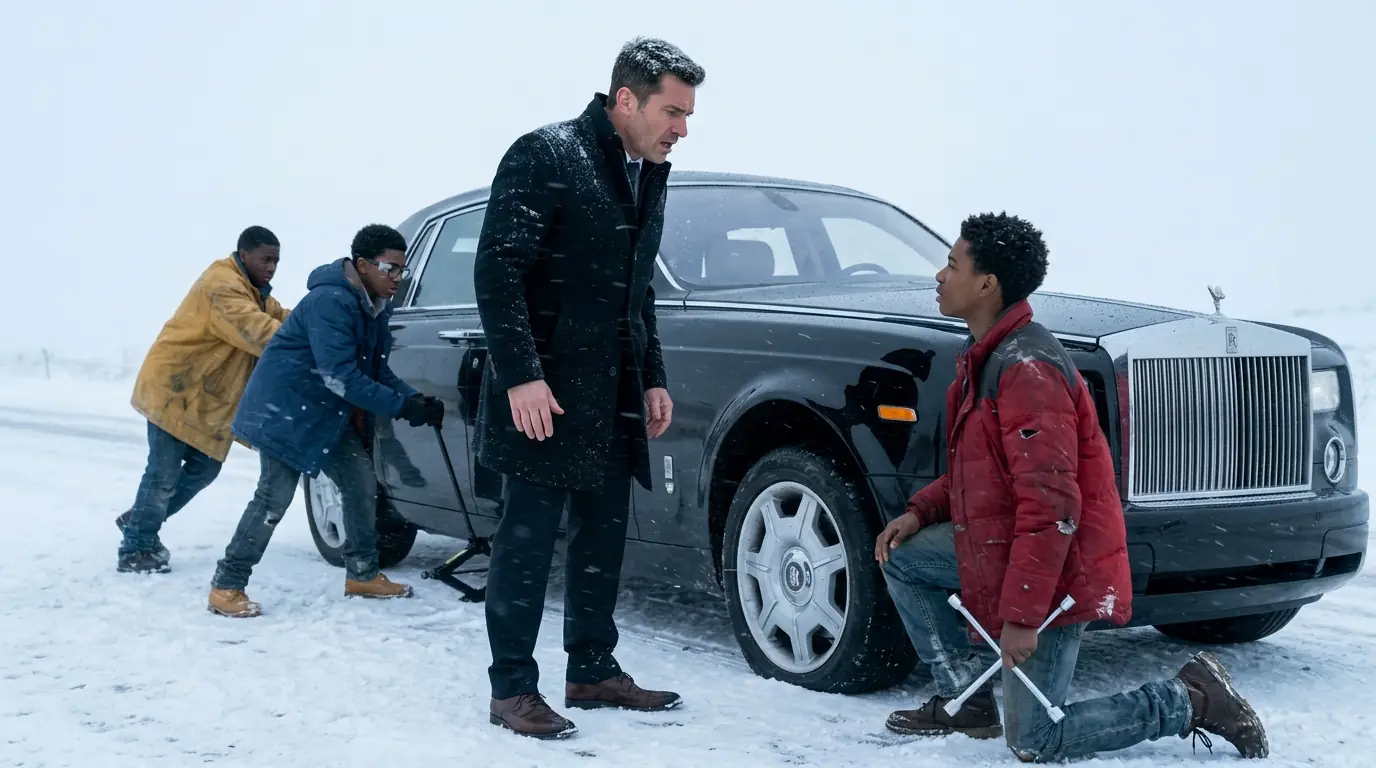 3 Black Boys Helps a Billionaire Fix His Flat Tire — Next Day, a Rolls Royce Showed up at Their House