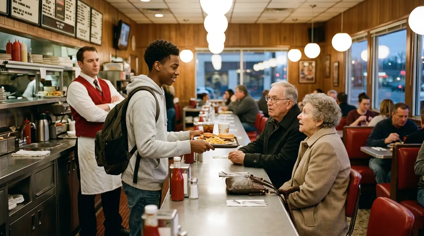 Black Boy Sacrificed His Meal for an Old Couple’s — Next Day, a Millionaire Knocked on His Door
