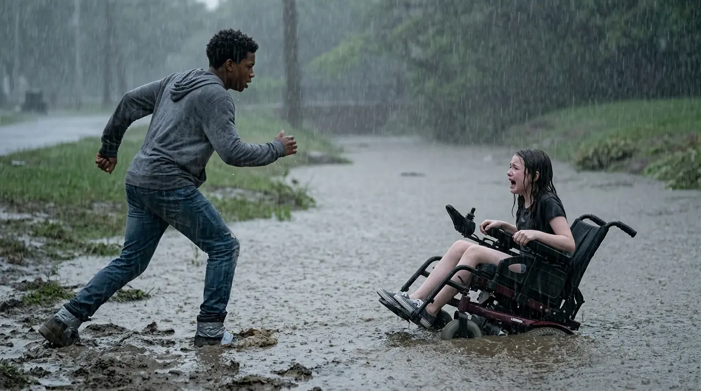 A Black Boy Rescues A Disabled Girl Trapped In The Mud — Unaware She Is The Daughter Of A Billionaire