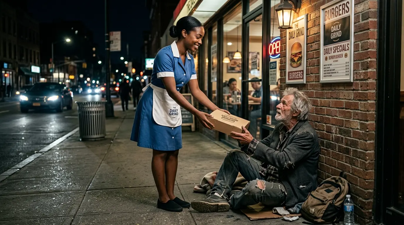 The Waitress Used Her Last Bit Of Money To Treat The Old Man To A Meal – And Later Met Him Again At A New Job Interview.