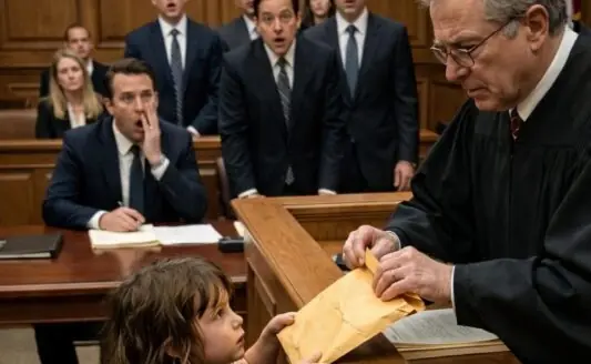 My ex-husband’s lawyer ridiculed my finances in court, claiming I was too poor to care for my child, insisting that love alone couldn’t cover the bills. But everything shifted when my trembling seven-year-old son stood up and handed the judge an envel
