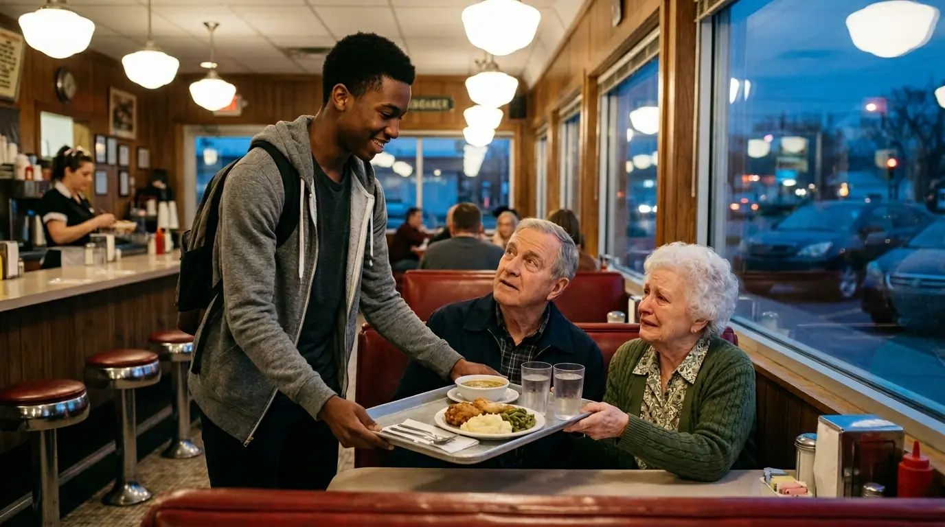 Black Boy Gave Up His Meal for an Elderly Couple — Next Day, a Millionaire Was Waiting at His Door