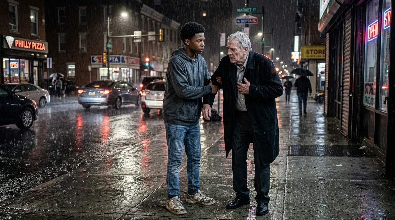Poor Black Boy Walked Old Man Home in Storm — Next Day, Men in Suits Asked for Him