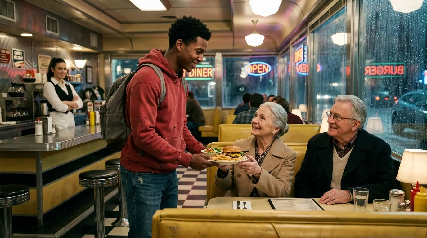 A Black Boy Gave Up His Meal for an Old Couple — Next Day, a Millionaire Showed Up at His Door