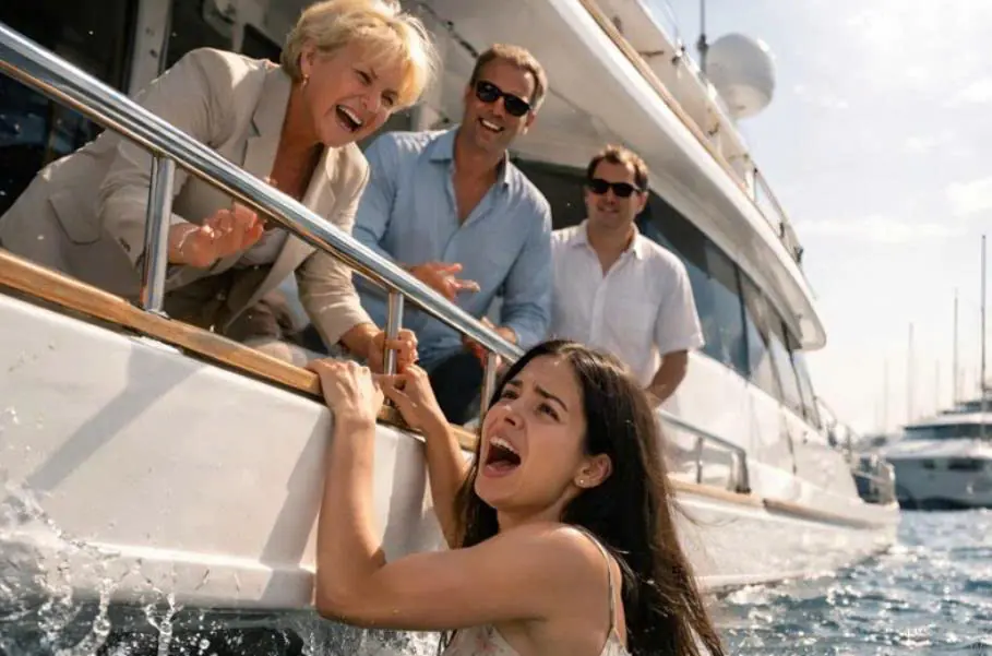 My future husband’s parents pushed me off the yacht straight into the sea and laughed at me, while my fiancé didn’t even try to help; they were sure I was just a simple waitress, but they had no idea who I really was or what I was capable of