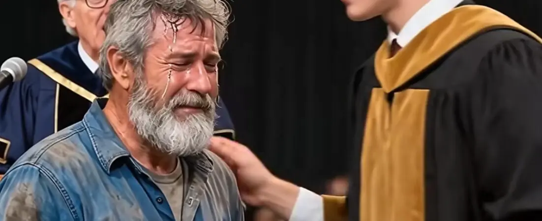 For 25 years, my stepfather labored as a construction worker, raising me with the dream of a PhD. At my graduation, the professor’s look of recognition left everyone stunned.
