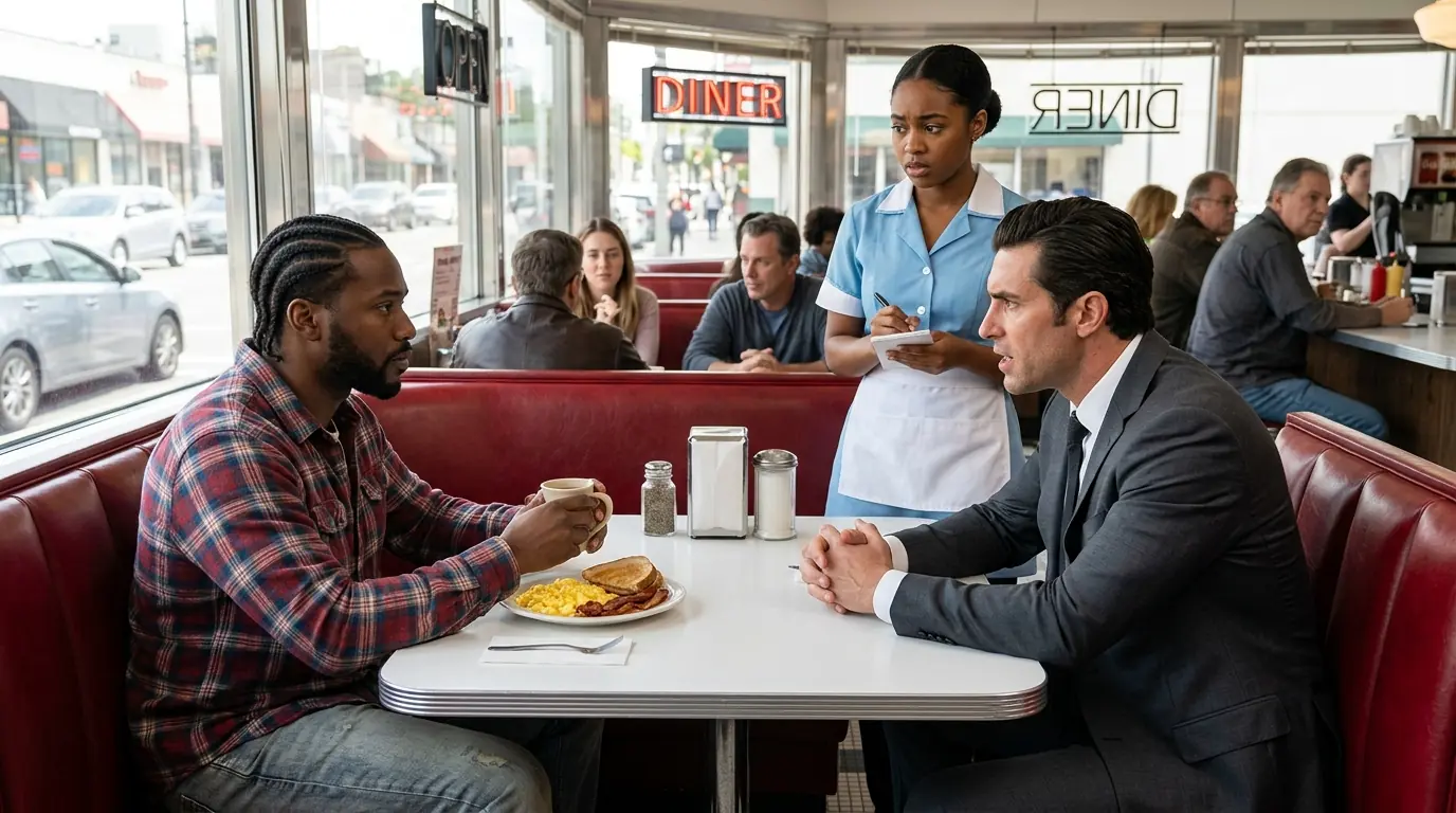 Black Billionaire Orders the Cheapest Meal — The Waitress’s Reaction Wins Him Over Instantly