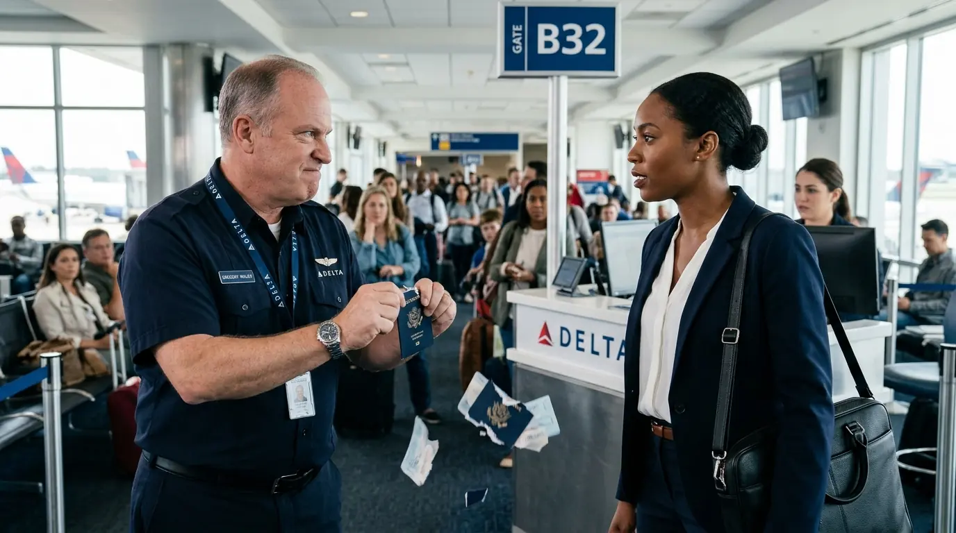 Gate Agent Rips Up Black Girl’s Passport Before 200 Passengers — Unaware She Can Ground His Airline