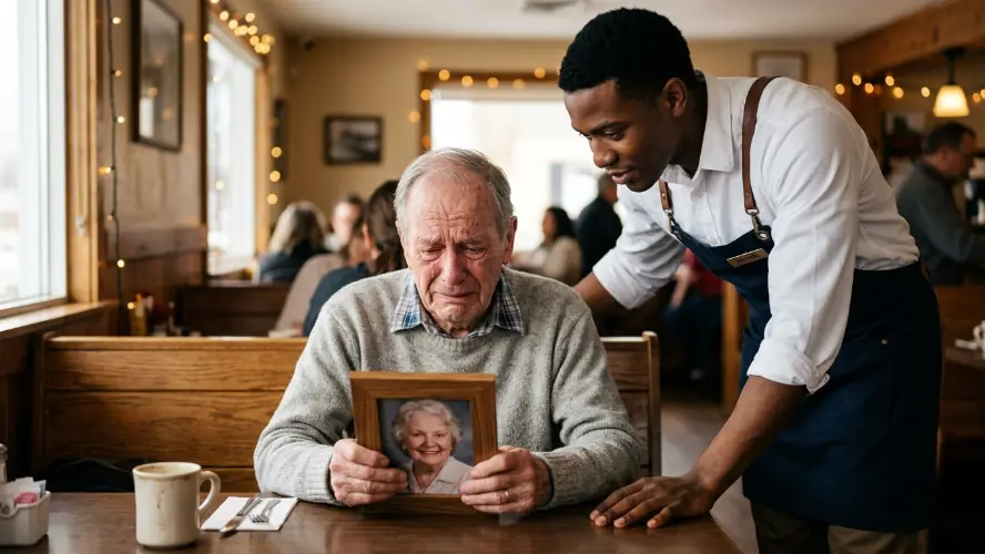 Old Man Breaks Down in Restaurant - Waiter’s Response Left Everyone Speechless.