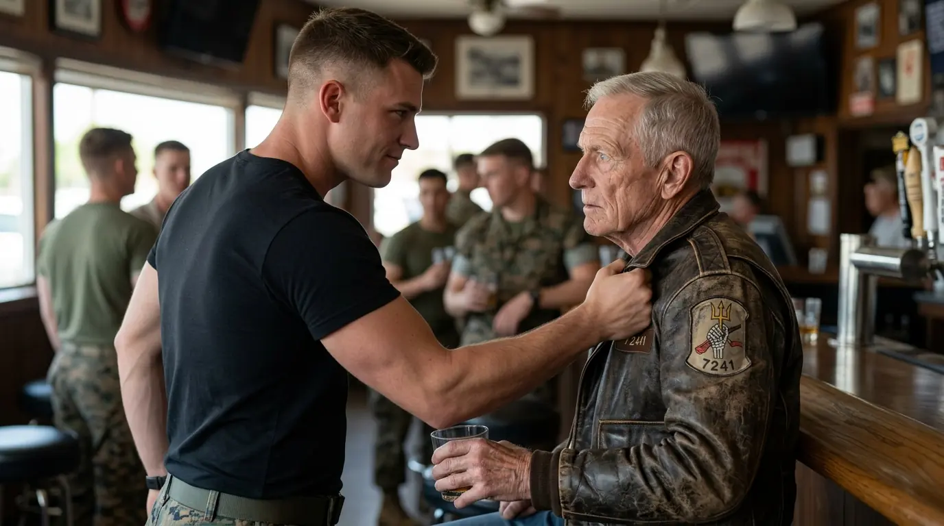 U.S. Marines Laughed at the Old Man's Jacket in a Bar— Until the Admiral Spotted the Patch and Froze