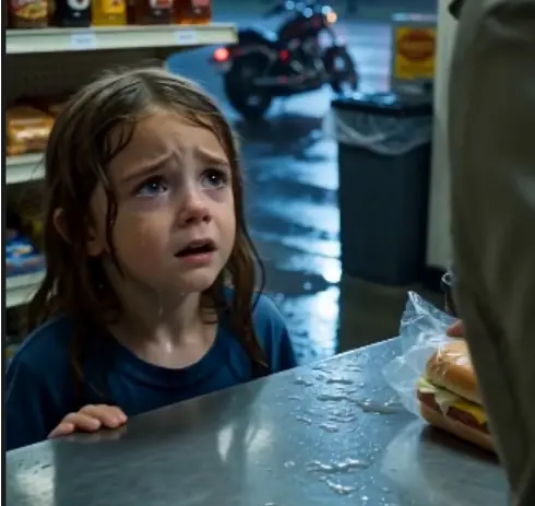 🎬PART 2: A hungry little girl was thrown out of the gas station… until a biker caught the necklace falling from her shirt and went completely pale. What she was about to say changed everything.
