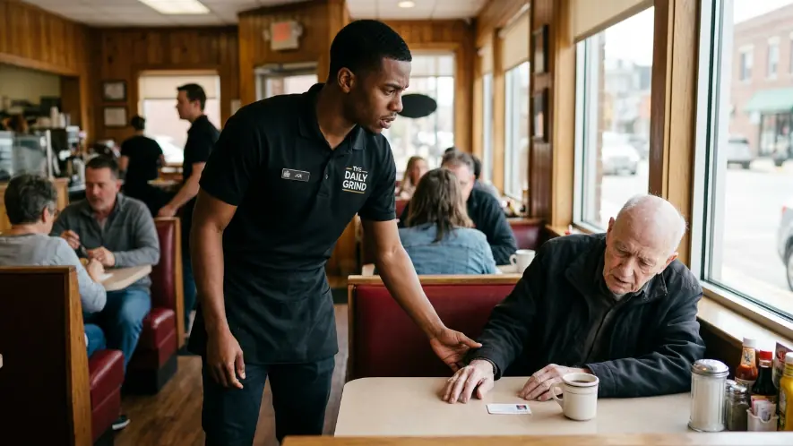 A Black Waiter Saved The Life Of An Elderly Billionaire – The Billionaire Gave Him A Business Card With Just One Word: "Key".