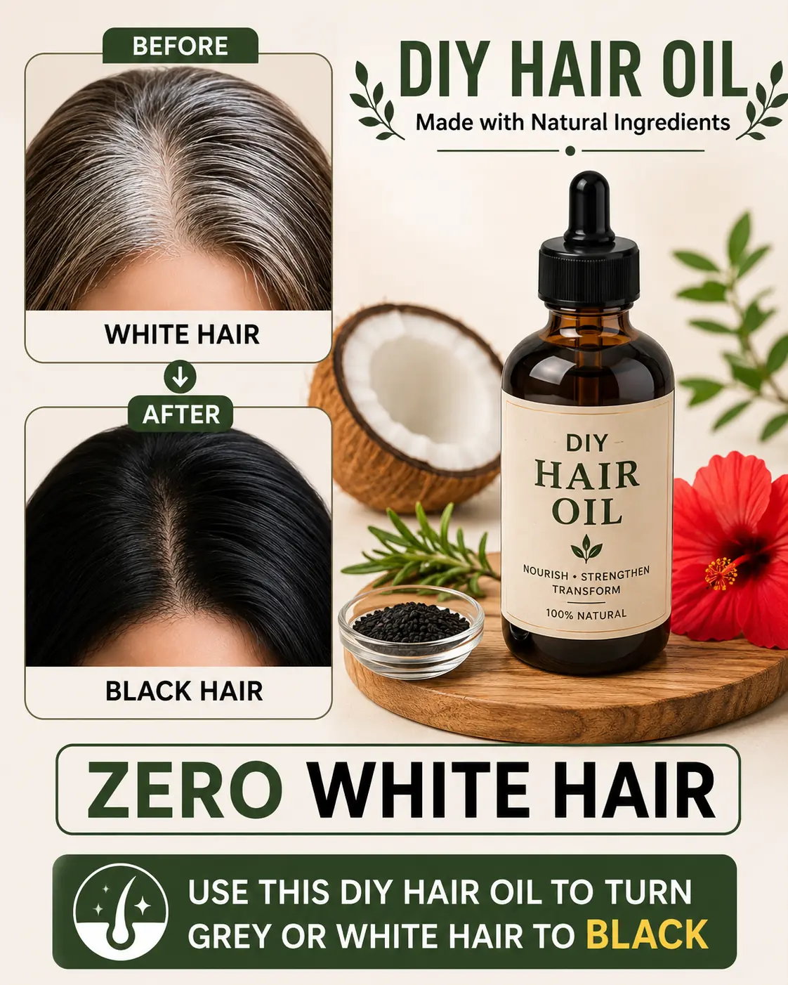 Reverse Hair Greying – Turn White Hair to Black