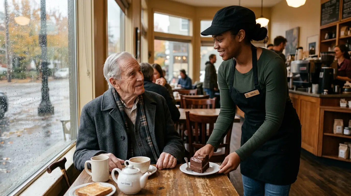 A Young Waitress Serves A Quiet Veteran Every Day — The Next Day, A Woman Came Looking For Her