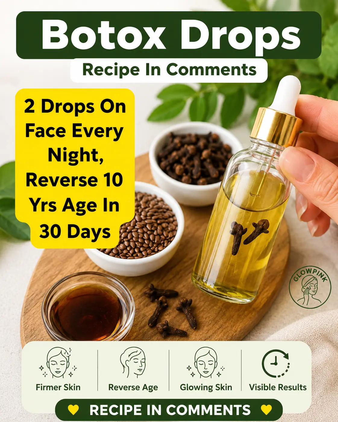 Clove Flaxseed Collagen Serum: Reverse Skin Age, Erase Wrinkles & Age Spots