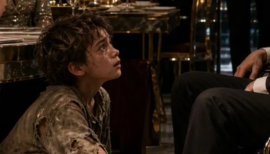 The Poor Boy Touched His Leg… Seconds Later, a Billionaire Stood Up — Then the Truth Destroyed Him