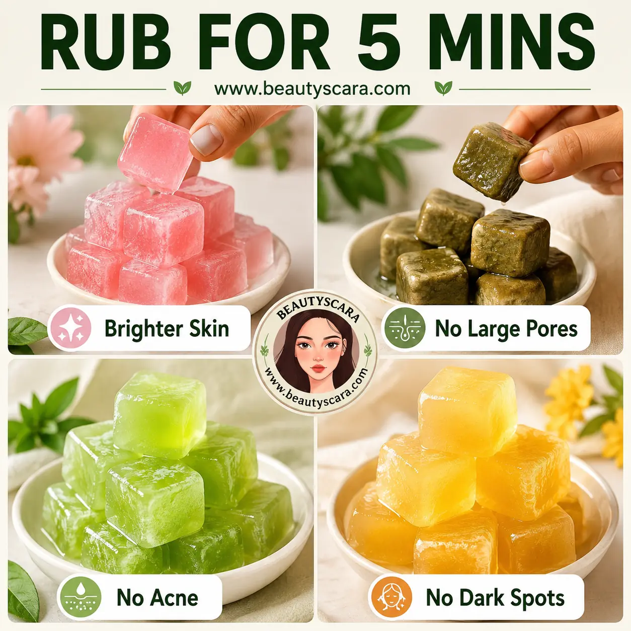 DIY Beauty Ice cubes for Face, Glowing Skin