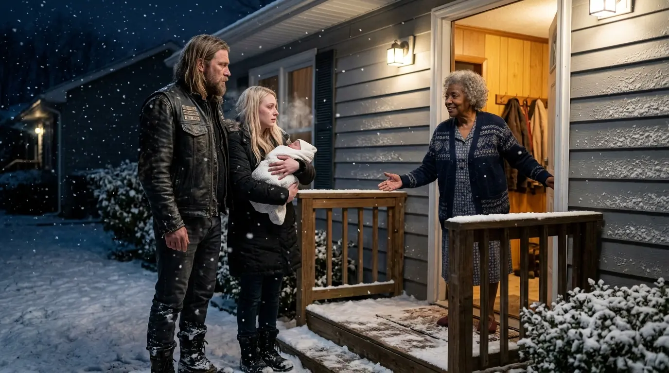 A Woman Shelters a Freezing Hells Angel’s Family for 1 Night — Days Later Dozens of Bikers Arrive