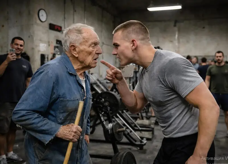 Un joven humilló a un conserje anciano en el gimnasio — segundos después, todo el lugar quedó en silencio