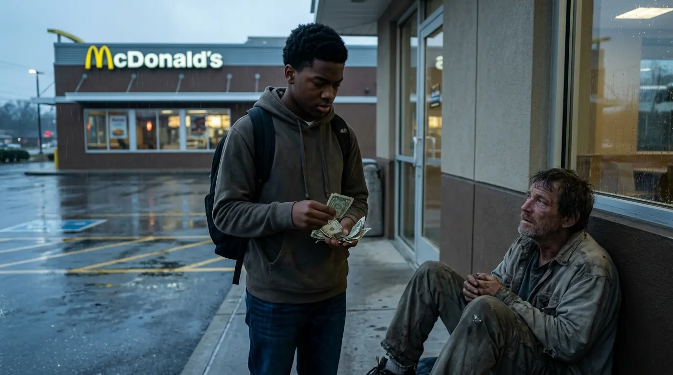 A Homeless Teen Gave Away His Last $3.47 —  The Stranger Handed Him a Card Before Leaving