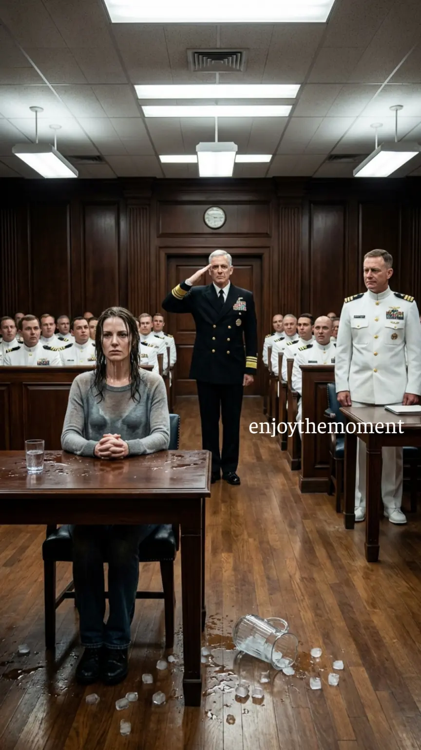 **They Mocked Her Plain Clothes and Threw Water in Her Face in a Military Courtroom, Laughing at Her Claim to Be a Sniper—Until the Presiding Admiral Rose and Saluted Her First.**