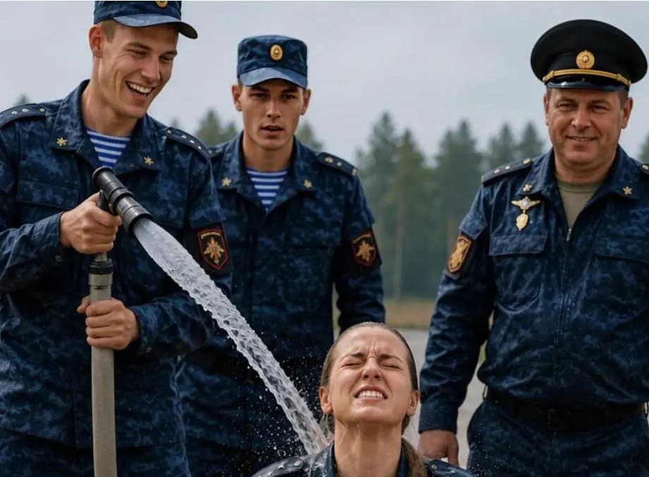 A young woman was forced to her knees on the military parade ground and drenched with freezing water in front of the entire base while soldiers laughed and filmed… but no one knew who she really was or what would happen that same evening