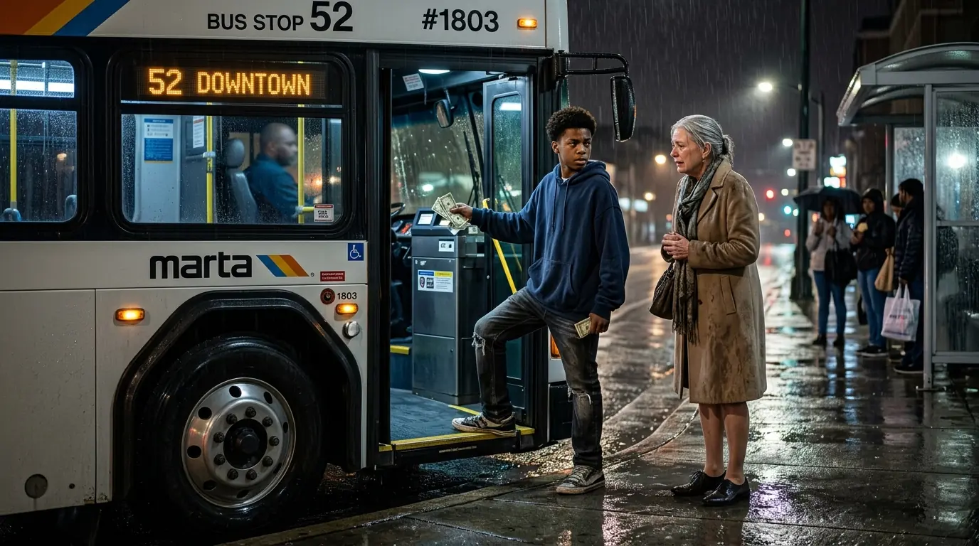 A Kind Boy Paid Bus Fare for an Old Lady — Hours Later, Luxury Cars Surrounded His Building