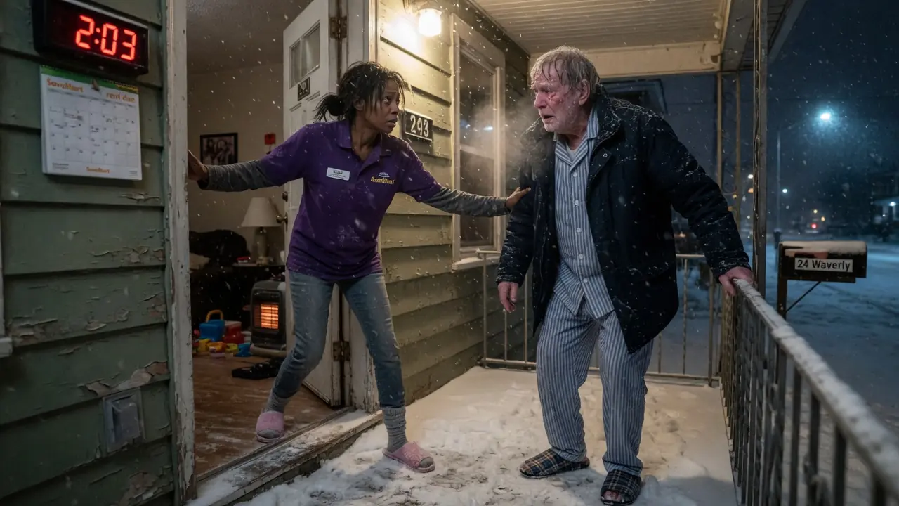 Single Mom Shelters a Lost Old Man on a Freezing Night — Next Morning, an SUV Stops at Her Door